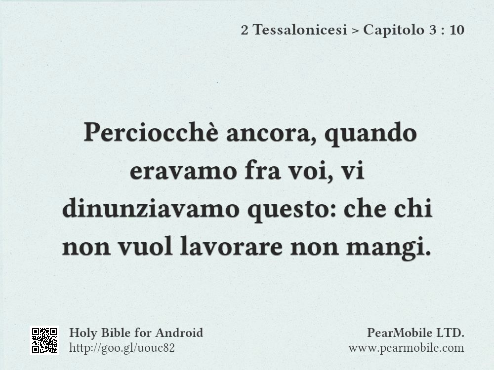 2 Tessalonicesi, Capitolo 3:10